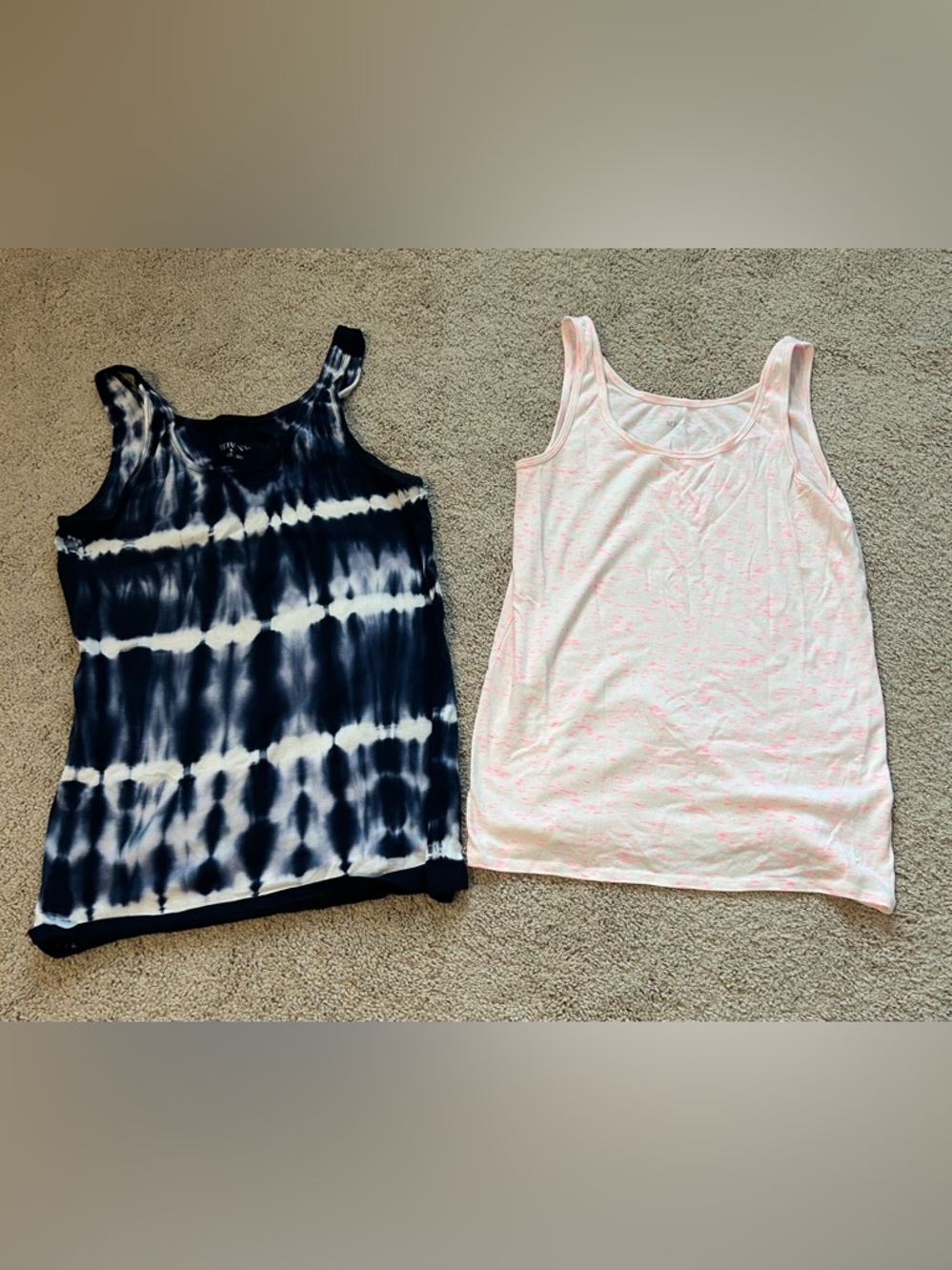Merona Navy Tie-Dye Tank Top & Merona Light Pink Heather Tank Top